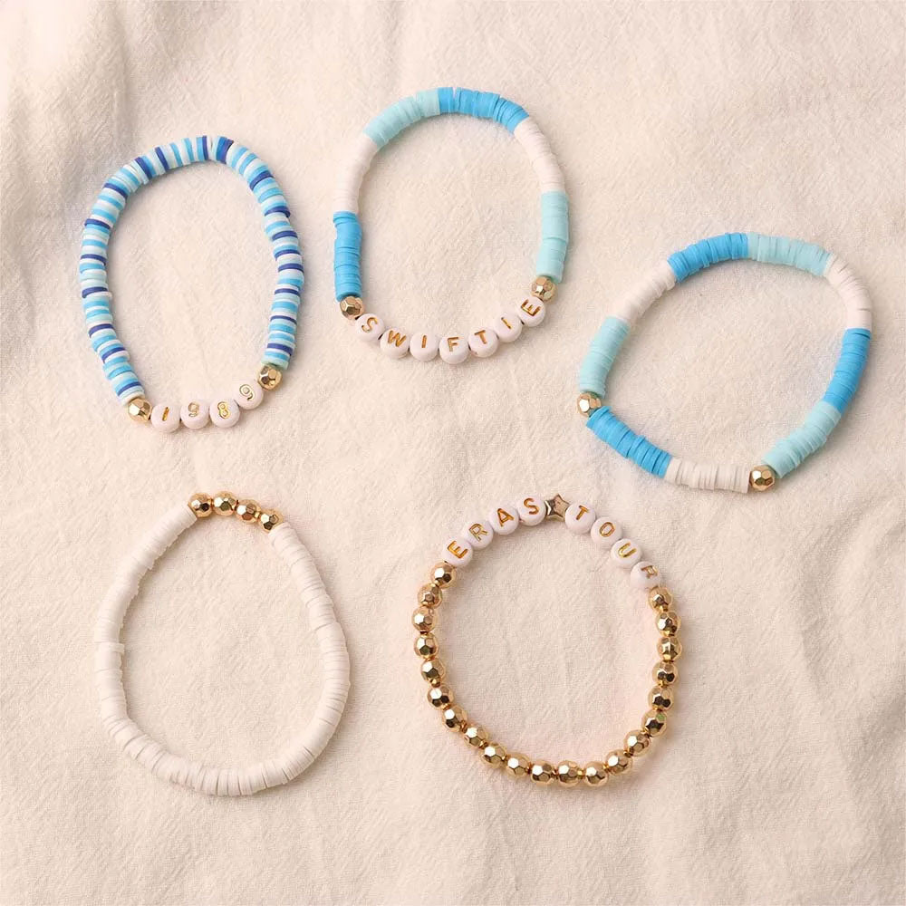 5Pcs Taylor Inspired Beaded Bracelets Fans Friendship Bracelets Gifts for Music Lovers
