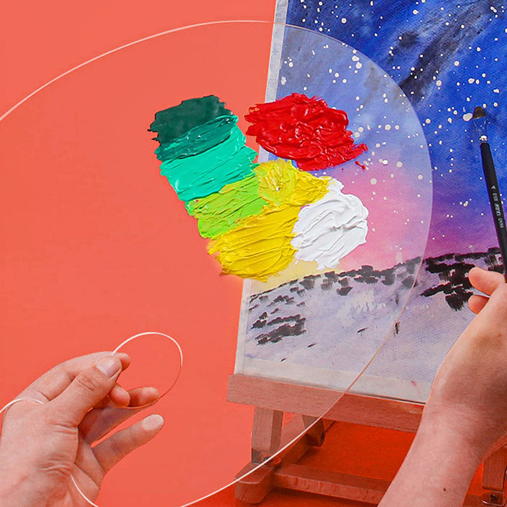 2Pcs Acrylic Painting Palette Transparent Color Mixing Board for Watercolor Acrylic Oil Paint