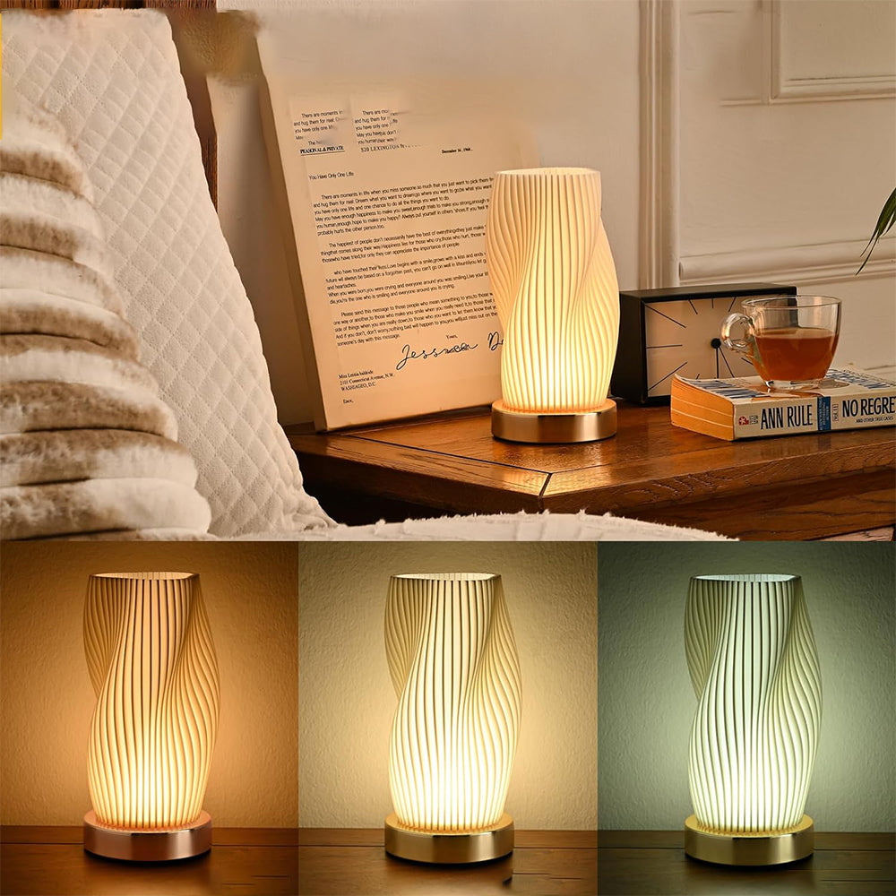 Bedside Lamp with Metal Base for Bedroom