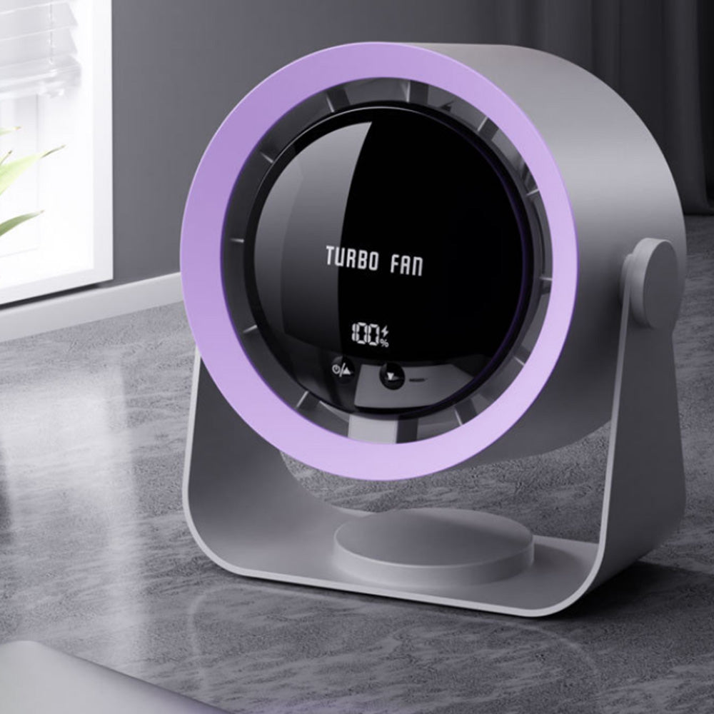 Desk Fan Quiet Digital Display Portable Table Fan Air Circulator Fan
