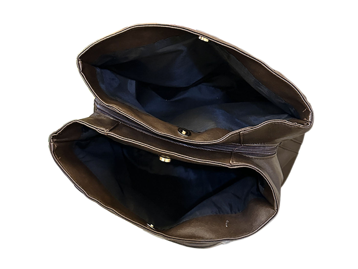 Three Layers Totes Shoulder Bag PU Leather Bag with Magnetic Snap Closure