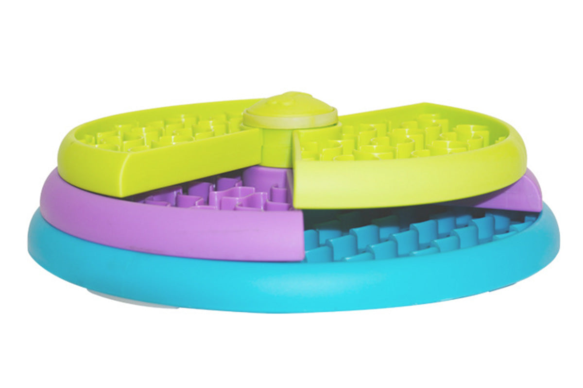 Three-Color Rotating Slow Feeder Bowl Interactive Dog Feeder for Medium and Large Dogs