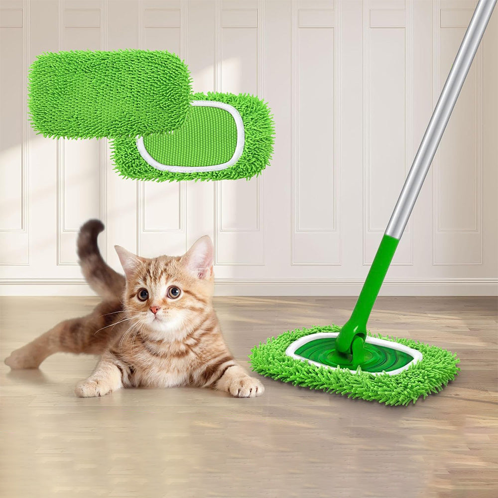 4PCS Reusable Mop Pads Compatible For Swiffer Sweeper Dry Sweeping Cloths And Wet Mopping Cloths