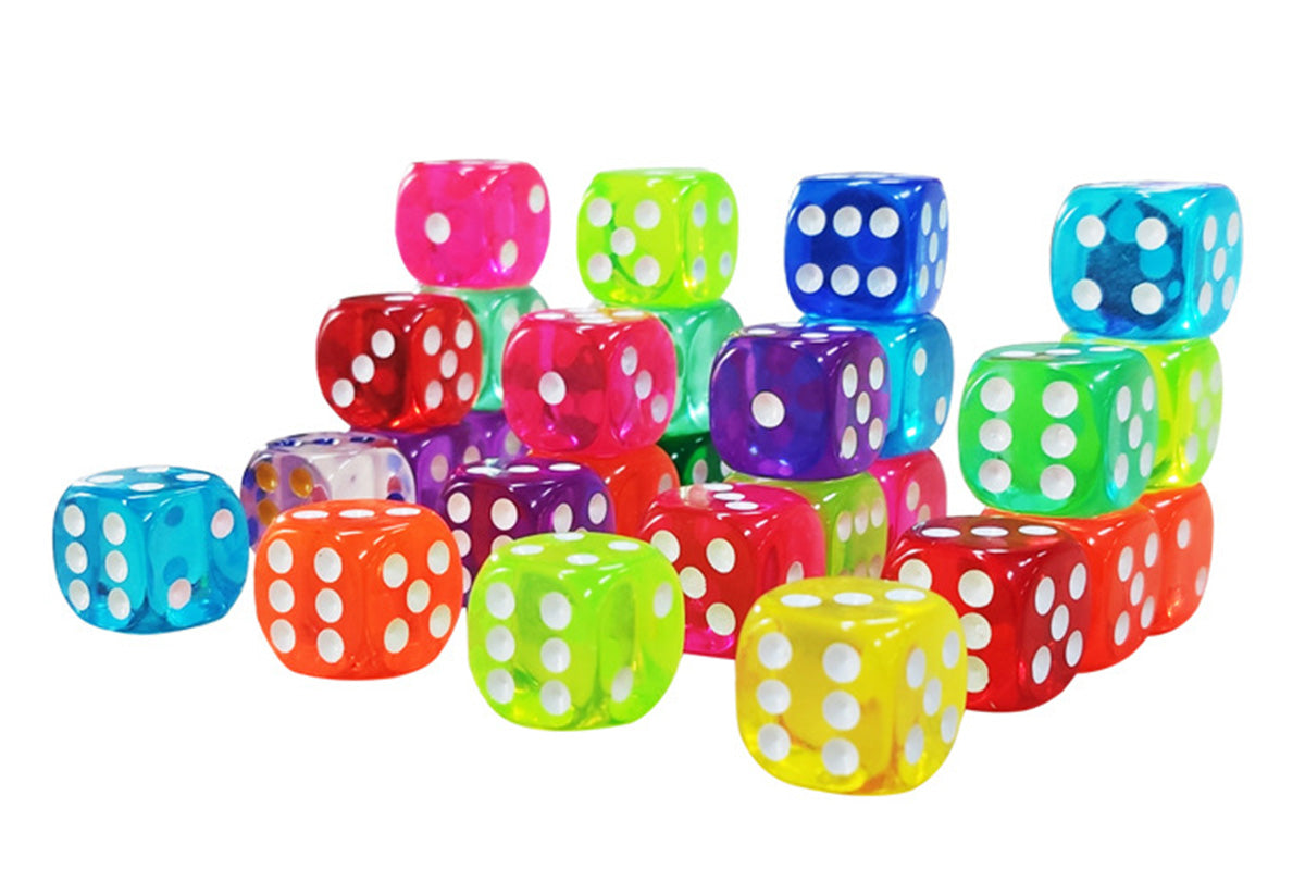 100Pcs Dice Set 14mm 6 Sided Color Game Bulk Dices for Board Games