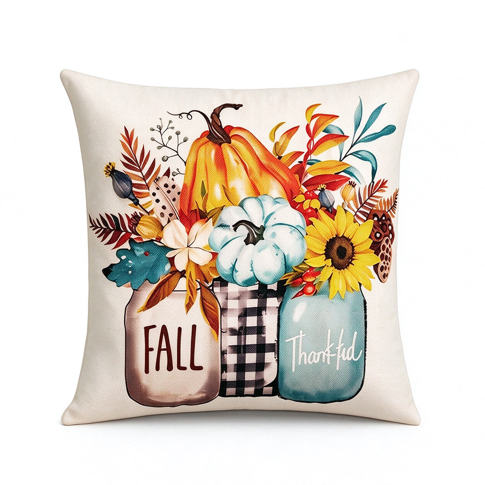 4 Pack Pumpkin Pillow Covers for Halloween Home Decor