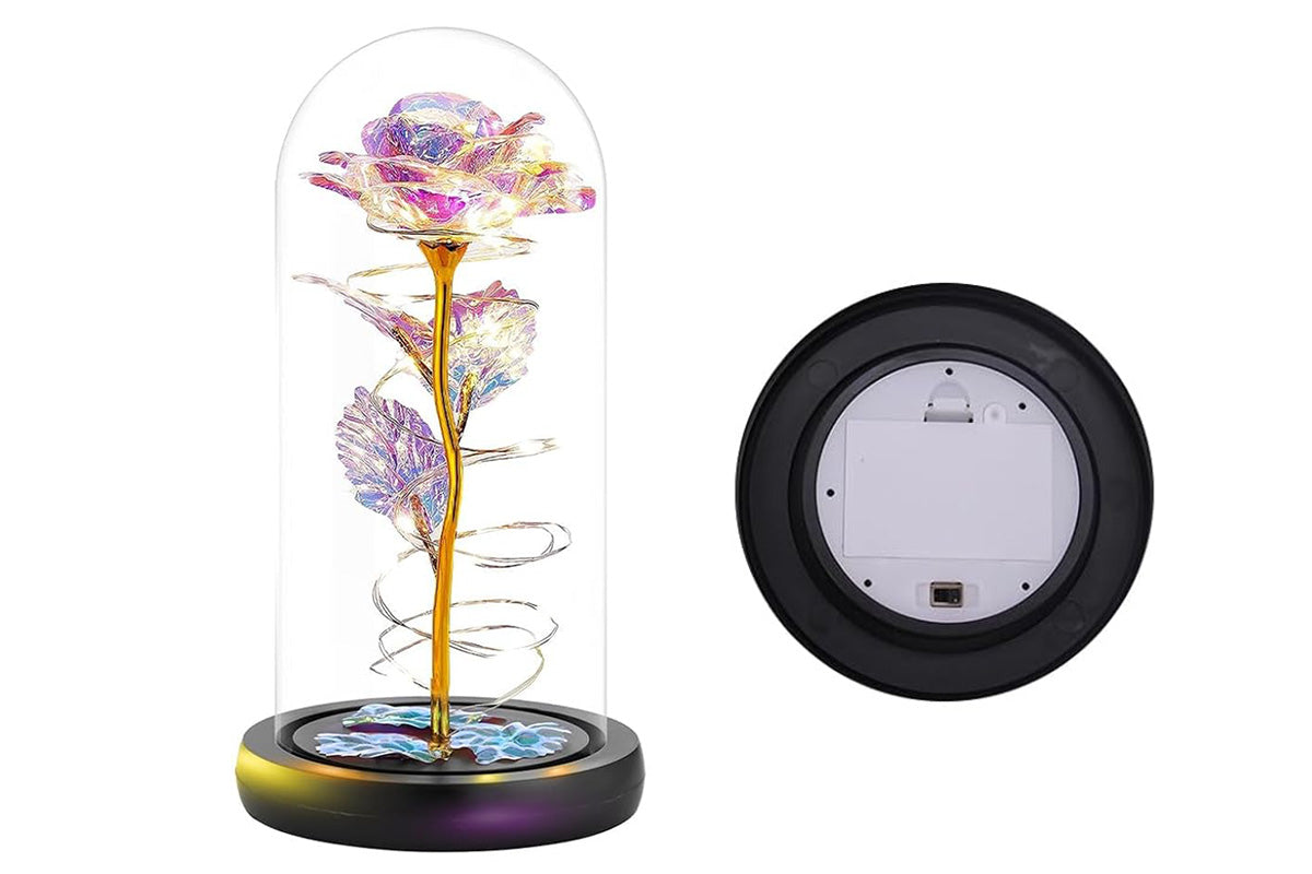 Eternal Rose Night Light in Glass Dome with LED