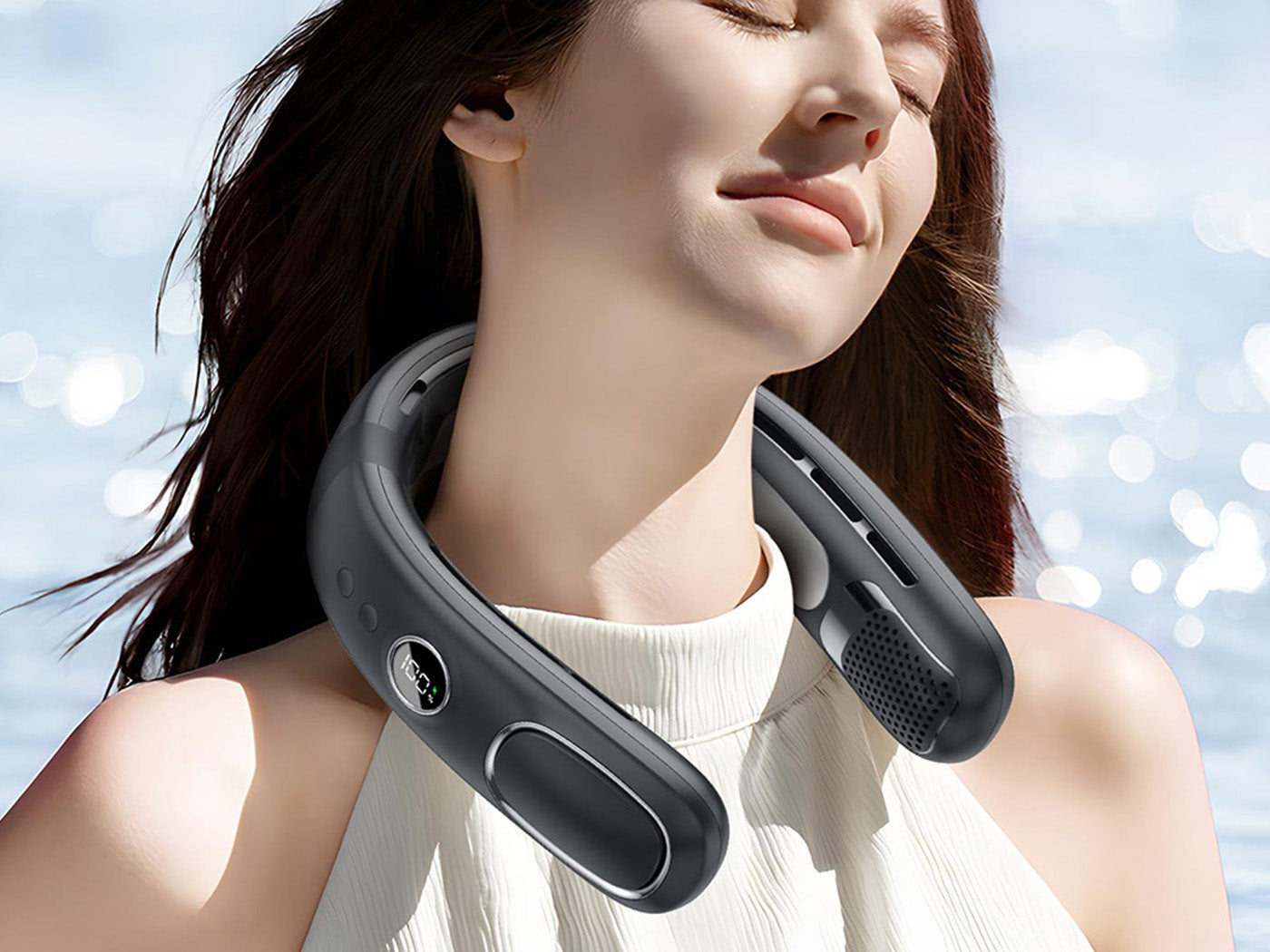 Neck Air Conditioner Cooling Neck Fan Neck Cooler 4000mAh Wearable Personal Fan