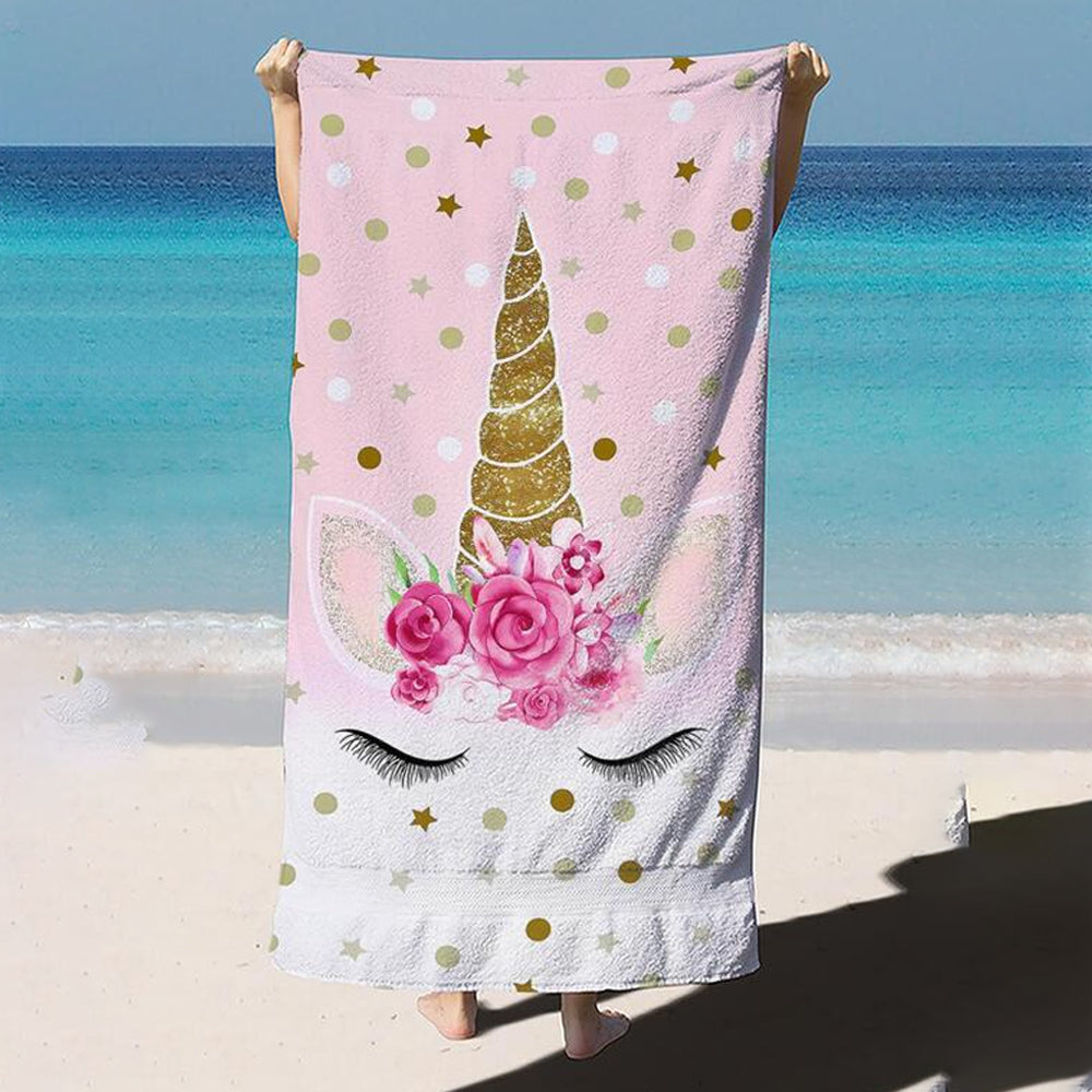 Unicorn Print Soft Microfiber Beach Towel