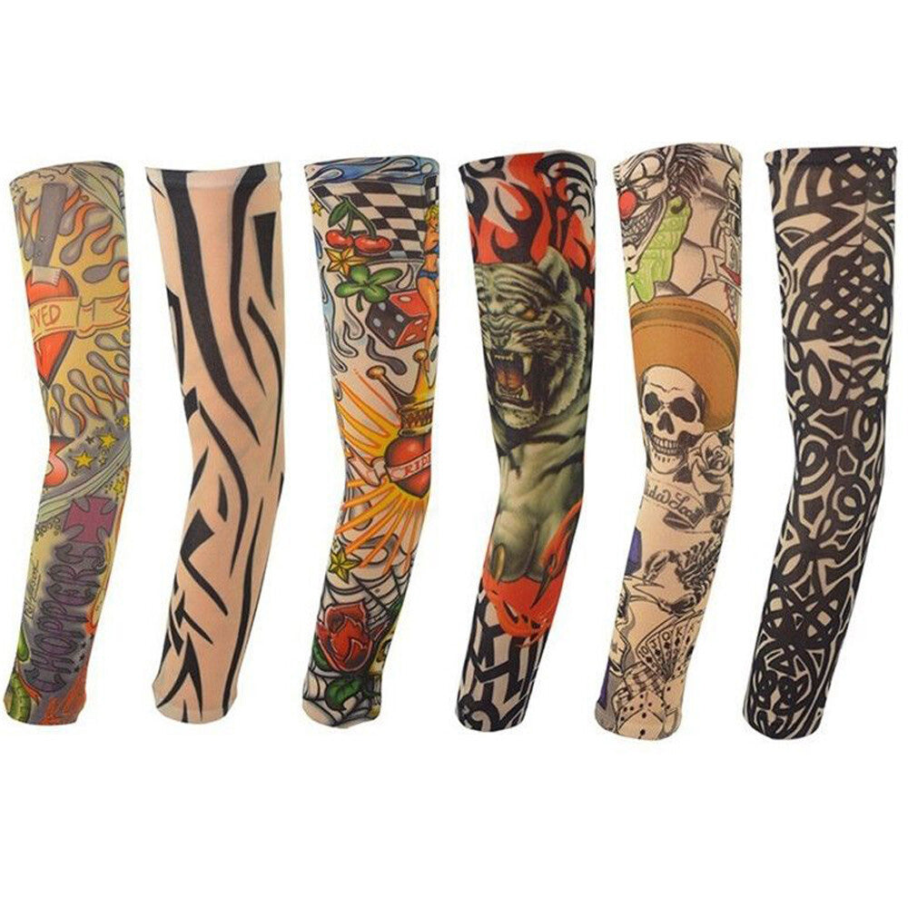 6 Pack Realistic Fake Tattoo Cover for Men Wome Fake Tattoo Sleeves for Outdoor and Daily Wear