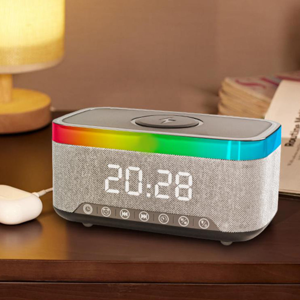 Wireless Phone Charger Bluetooth Speaker Smart Alarm Clock Radio