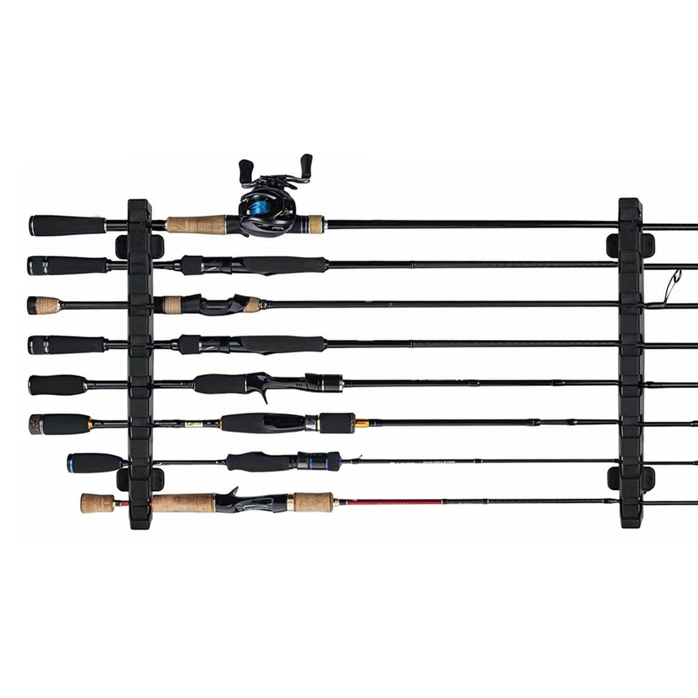 6-Rod Rack Wall Mounted Fishing Pole Holder-Horizontal Style