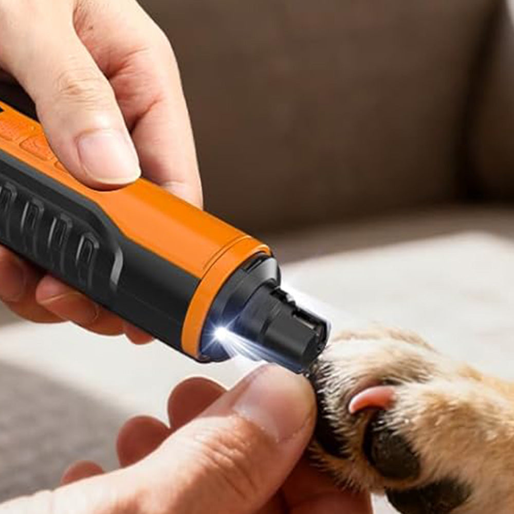5 Speed Electric Pet Nail Grinder with LED Light 2 Diamond Bits for Cats Dogs