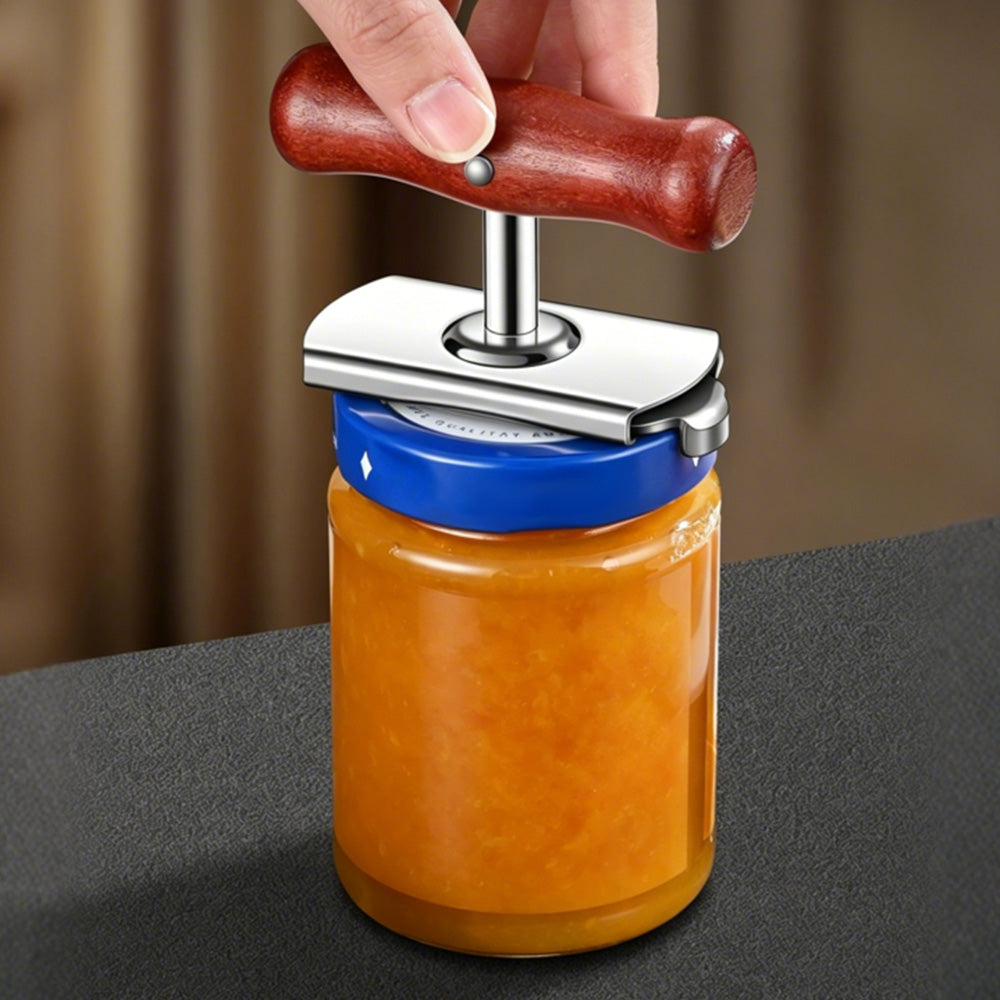 Wooden Handle Jar Opener Adjustable Bottle Opener for Kitchen 3 to 13 cm