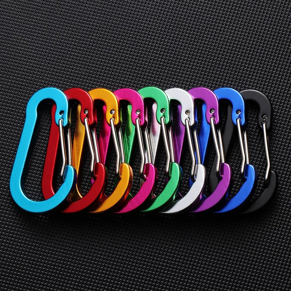 12 Pack Small D-Ring Carabiner Clip Lightweight Aluminum Key chain for Hiking Camping