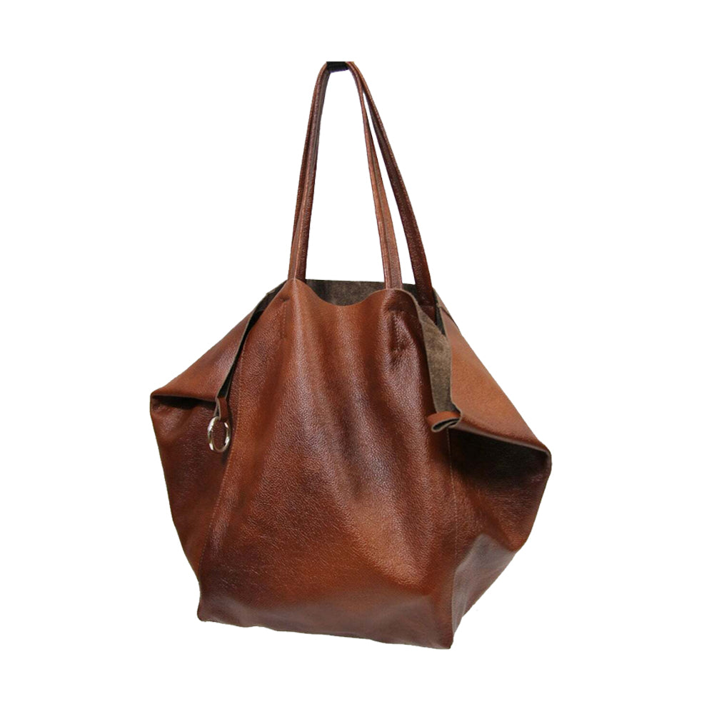 PU Leather Oversized Tote Bag with Internal Cosmetic Bag