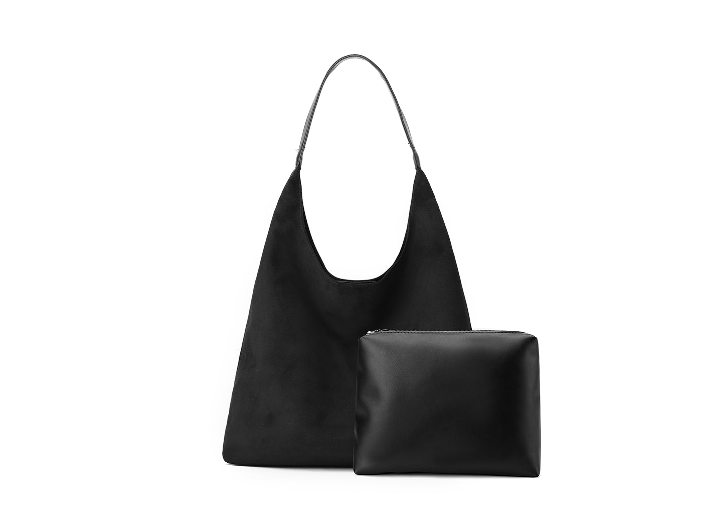 Women's Faux Suede Vintage Tote Hobo Handbag with A Purse