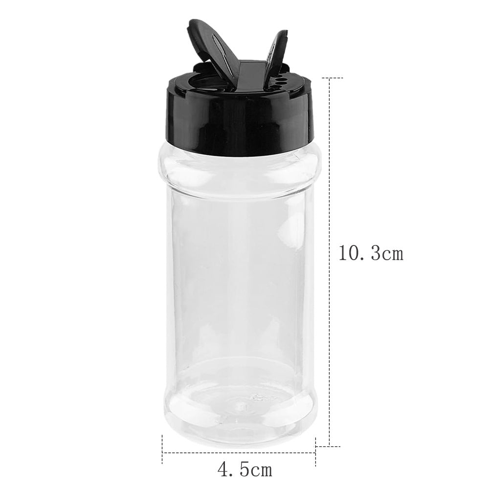 8Pcs Plastic Spice Jars with Black Shaker Lids and Stickers for Storing Spices Herbs and Seasoning Powders