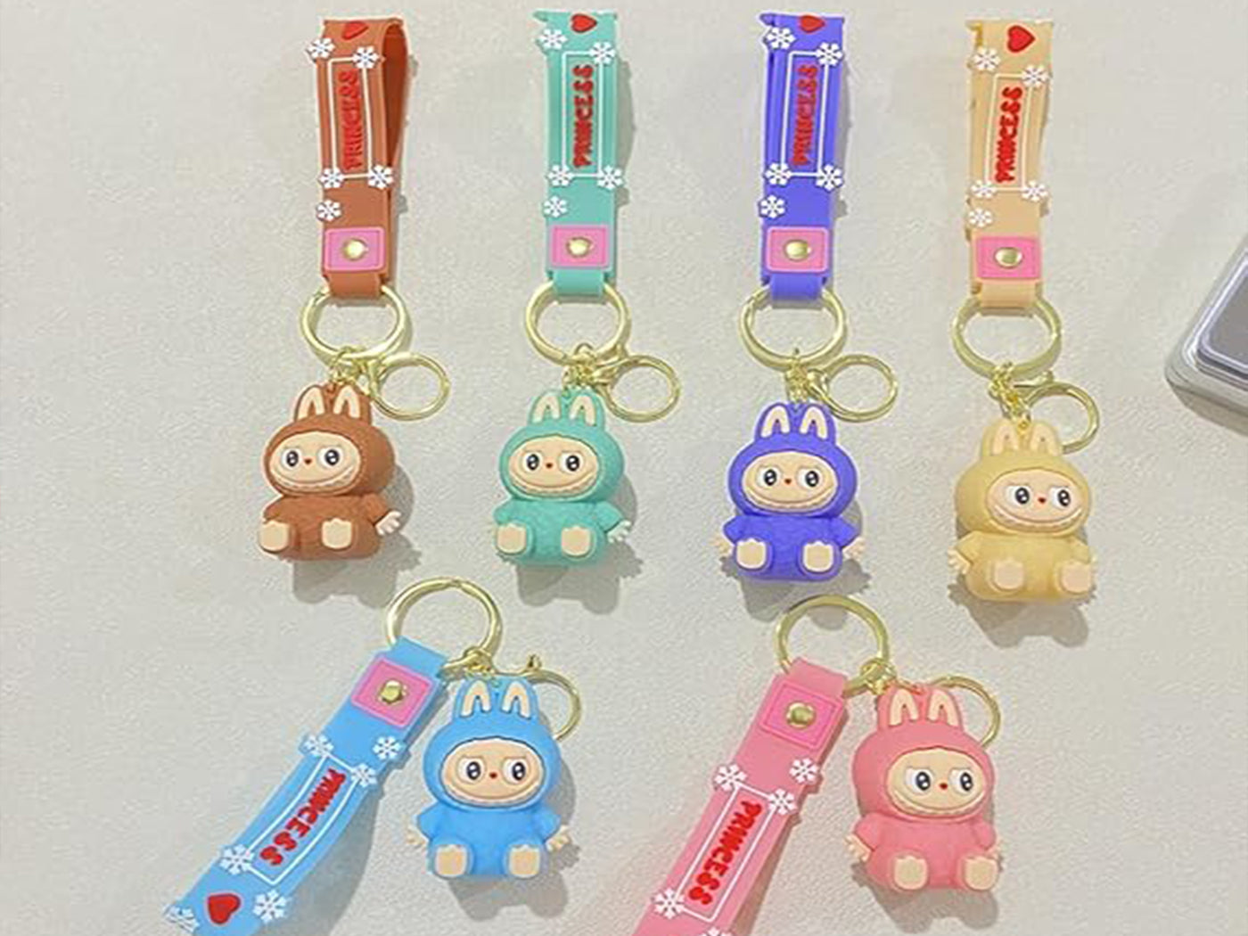 6Pcs Labubu-inspired Cartoon Key Chain