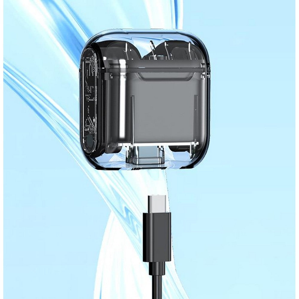 TWS 5.3 Bluetooth HD Sound Auriculares Transparent Cute Half-in-Ear Headphones with Mic