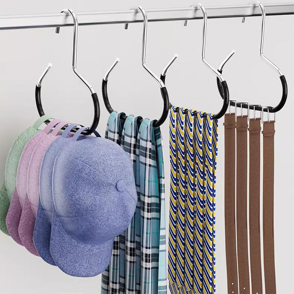 8 Pcs Iron Ring Hat Storage Hooks for Closet No-Drill Cap Scarf and Bag Hangers