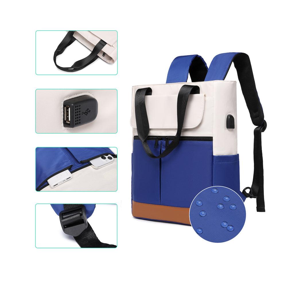 Water Resistant Travel Laptop Backpack with USB Charging Port