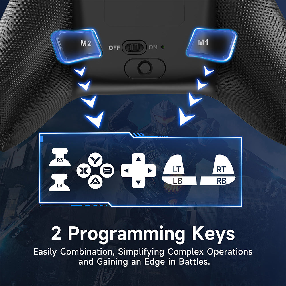 EasySMX X15 PC Controller Wireless Bluetooth Controller with Hall Joysticks Triggers RGB Lighting for Switch Windows PC Android