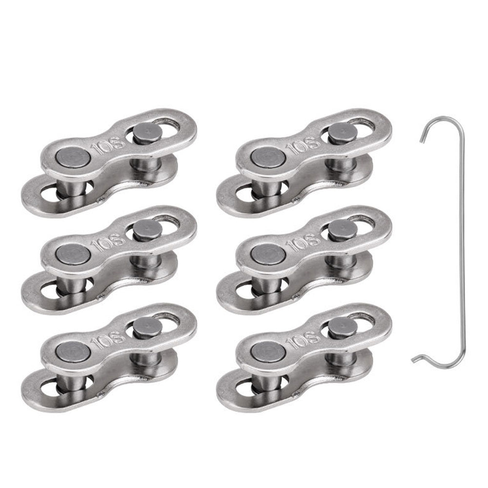6 Pairs Speed Bike Chain Master Links with 1 Hook Bike Chain Connectors for Mountain Road Bike