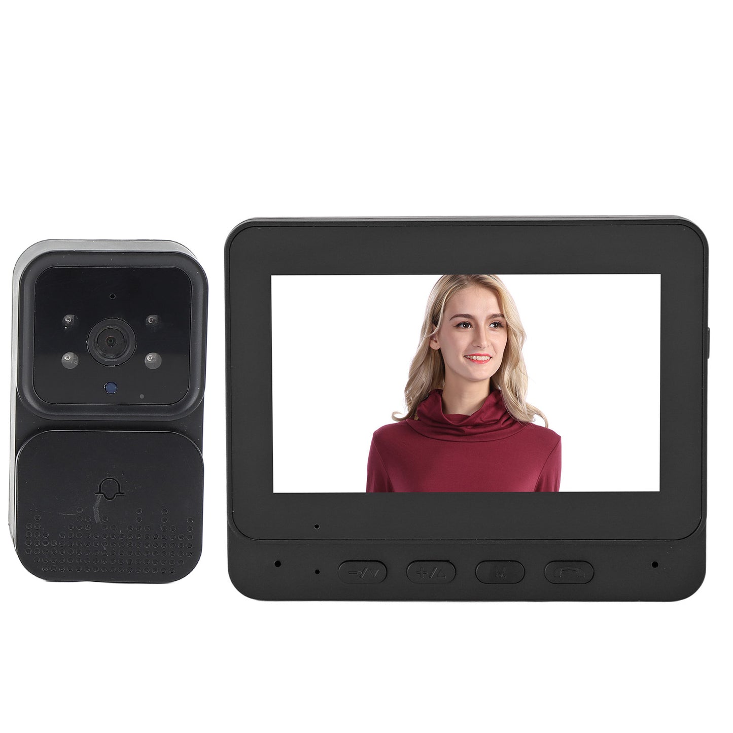Wireless WiFi 1080P Video Doorbell Camera with Monitor 2 Way Audio Infrared Night Vision 2.4GHz 120 Degree Lens