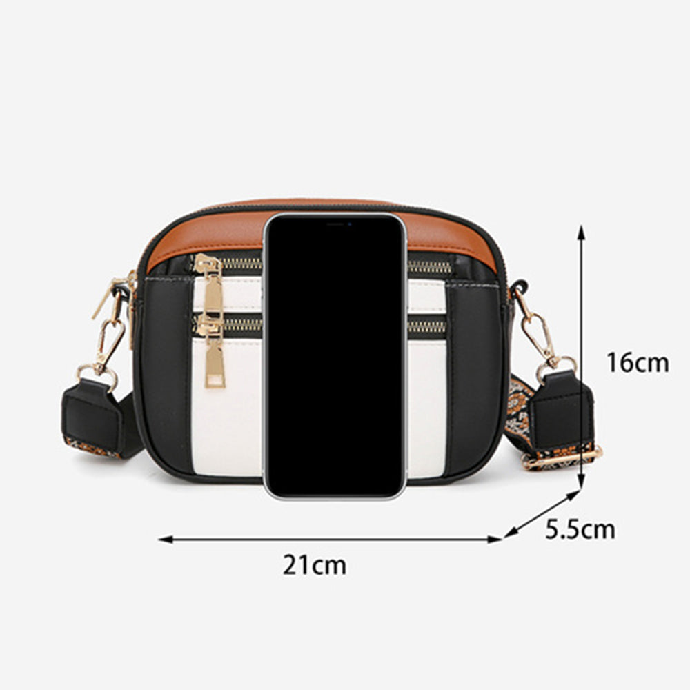 Women Shoulder Bag Cross Body Messenger Handbag with Wide Strap