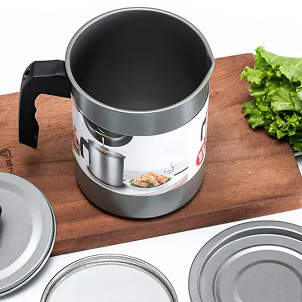1.4L/1.7L Stainless Steel Oil Container with Strainer