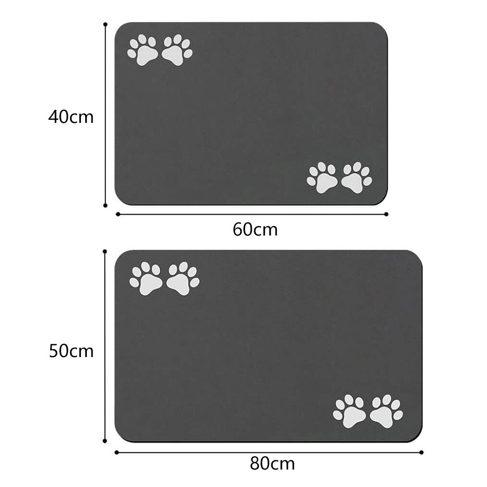 Pet Feeding Mat Absorbent Pet Placemat for Food and Water Bowl with Rubber Backing