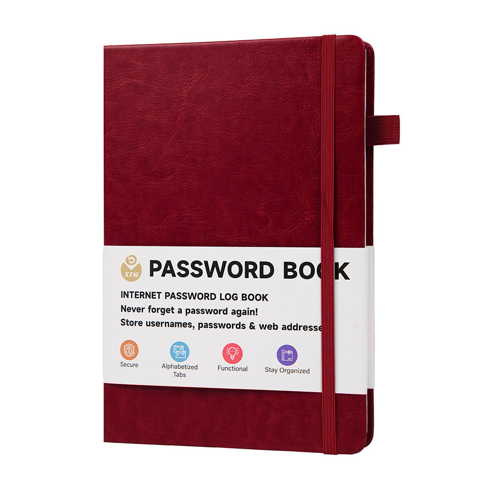 Password Keeper Book with A to Z Alphabet Tabs and Elastic Closure