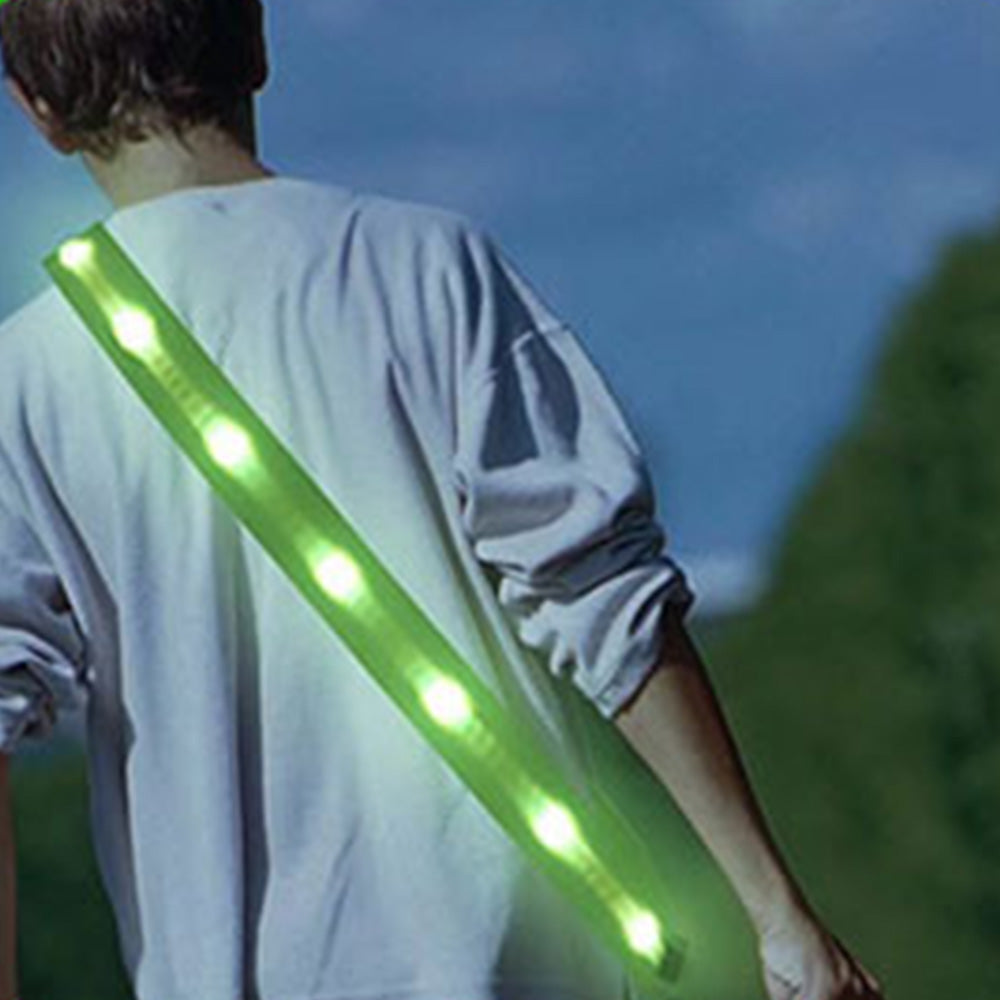 LED Reflective Belt Sash 3 Light Modes Safety Belt Rechargeable Running Gear