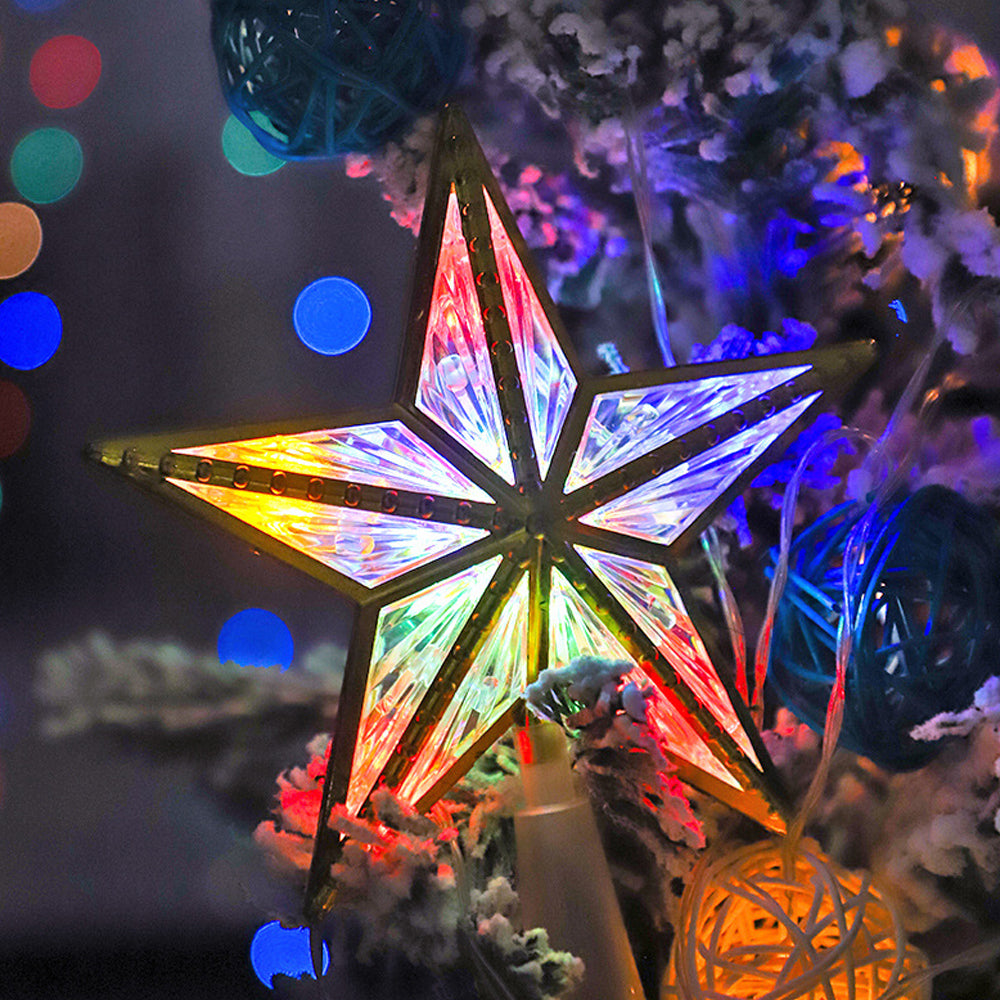 Led Pentagram Christmas Tree Top Light