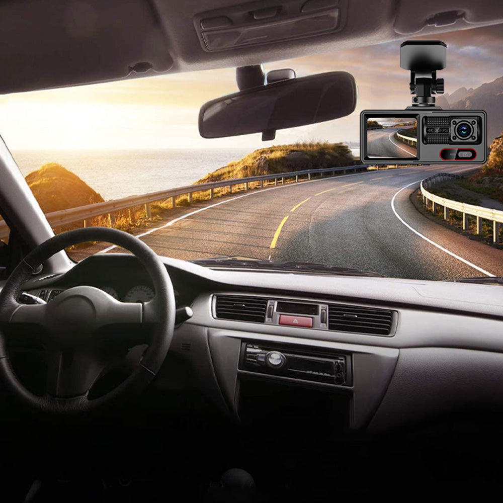 3 Channel Dash Cam Front And Rear With 32GB Card Built In WiFi Reversing Camera