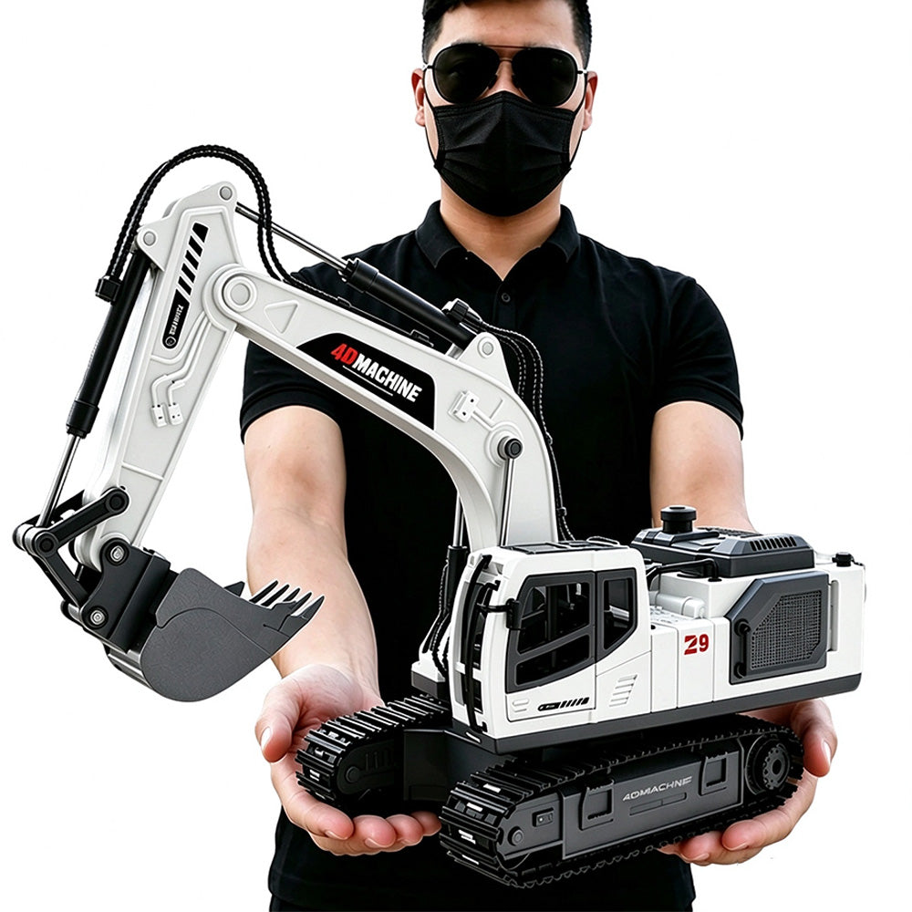 3-in-1 RC Excavator Toy 2.4G Remote Control Digger with 3 Work Heads