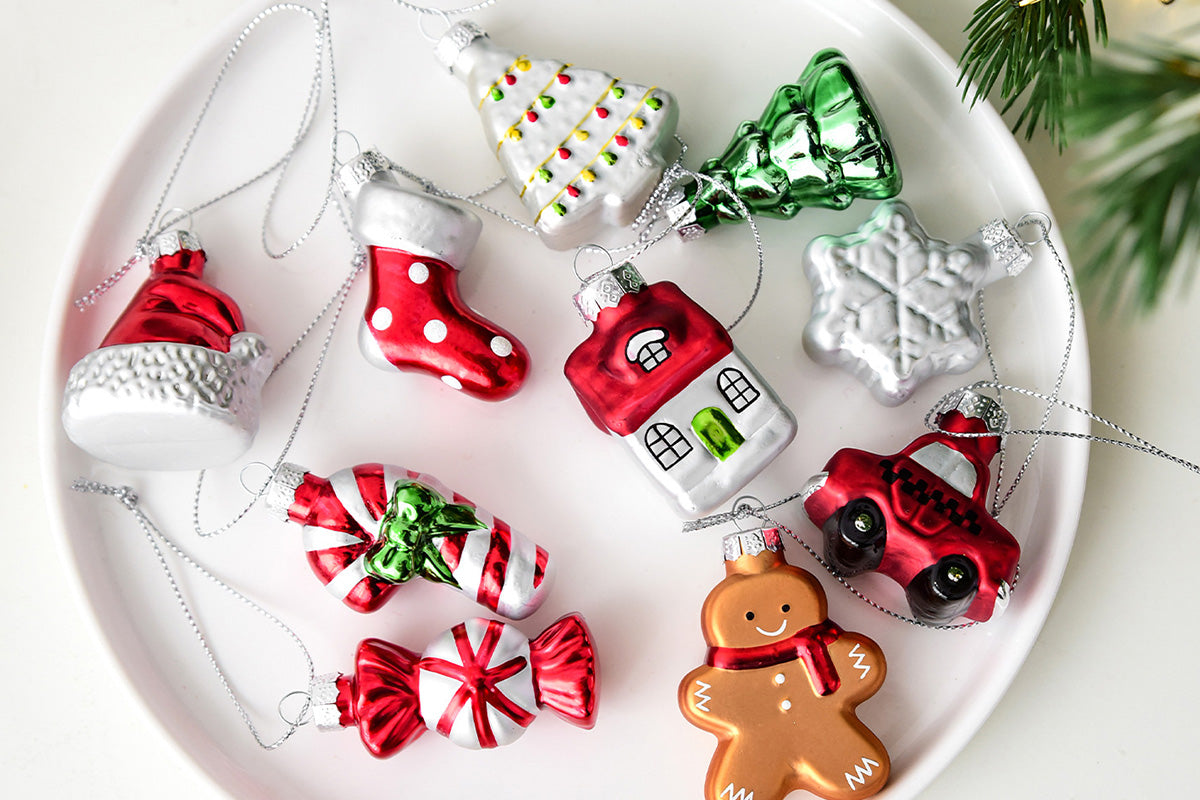 Glass Painted Christmas Ornaments Christmas Tree Hanging Decorations