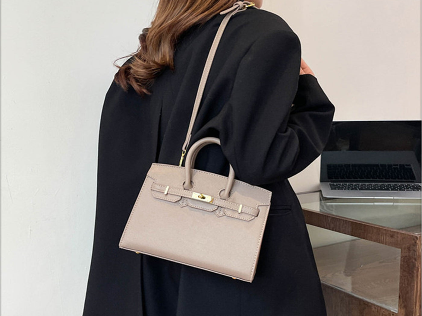 Chic Mini Birkin-Inspired Lock Crossbody Satchel Bag