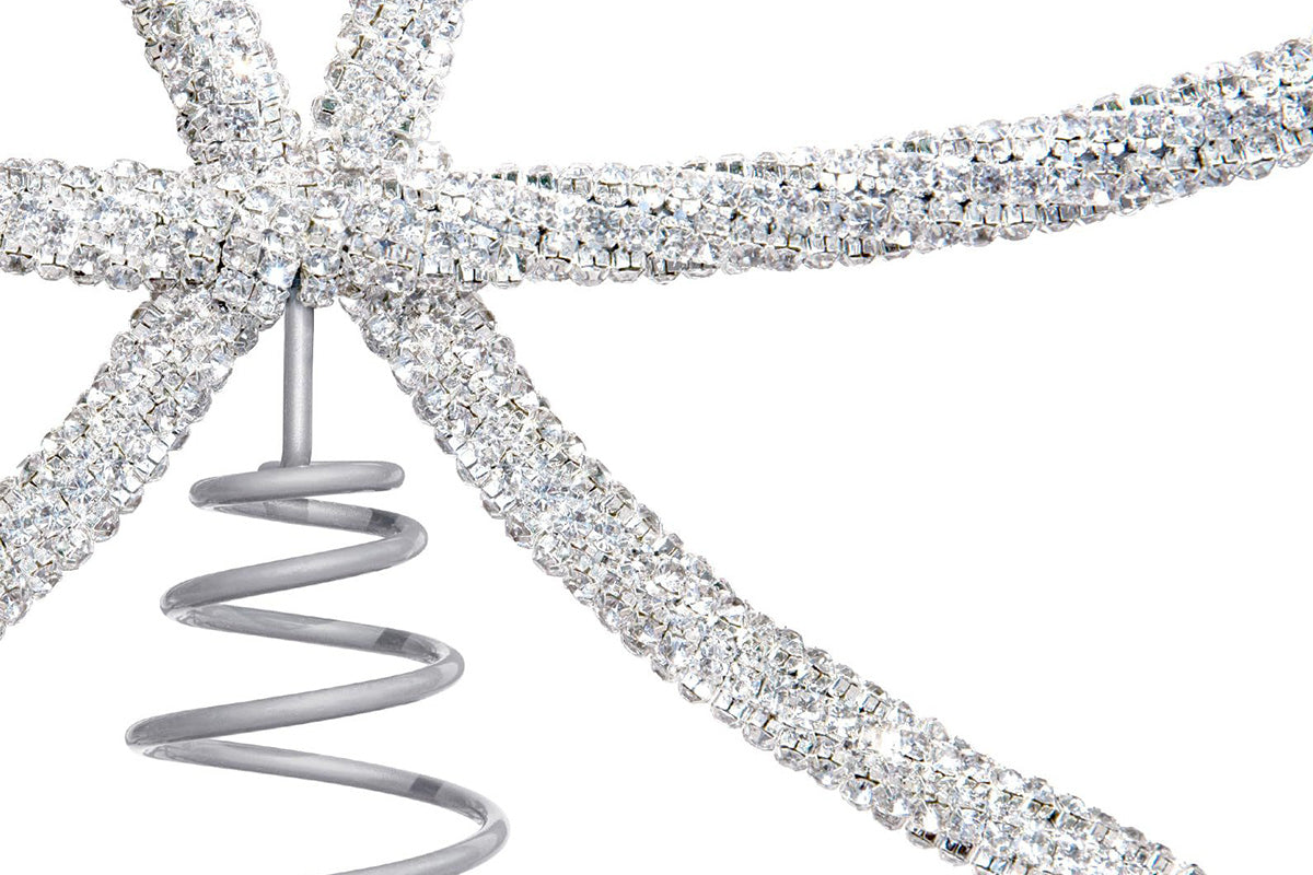 Sparkling Christmas Tree Top Bow for Holiday Decoration