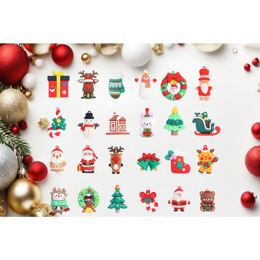24 Day Christmas Advent Calendar Pendant Blind Box Countdown Set