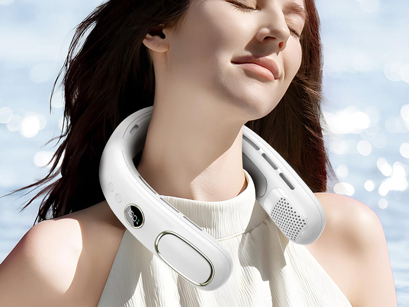 Neck Air Conditioner Cooling Neck Fan Neck Cooler 4000mAh Wearable Personal Fan