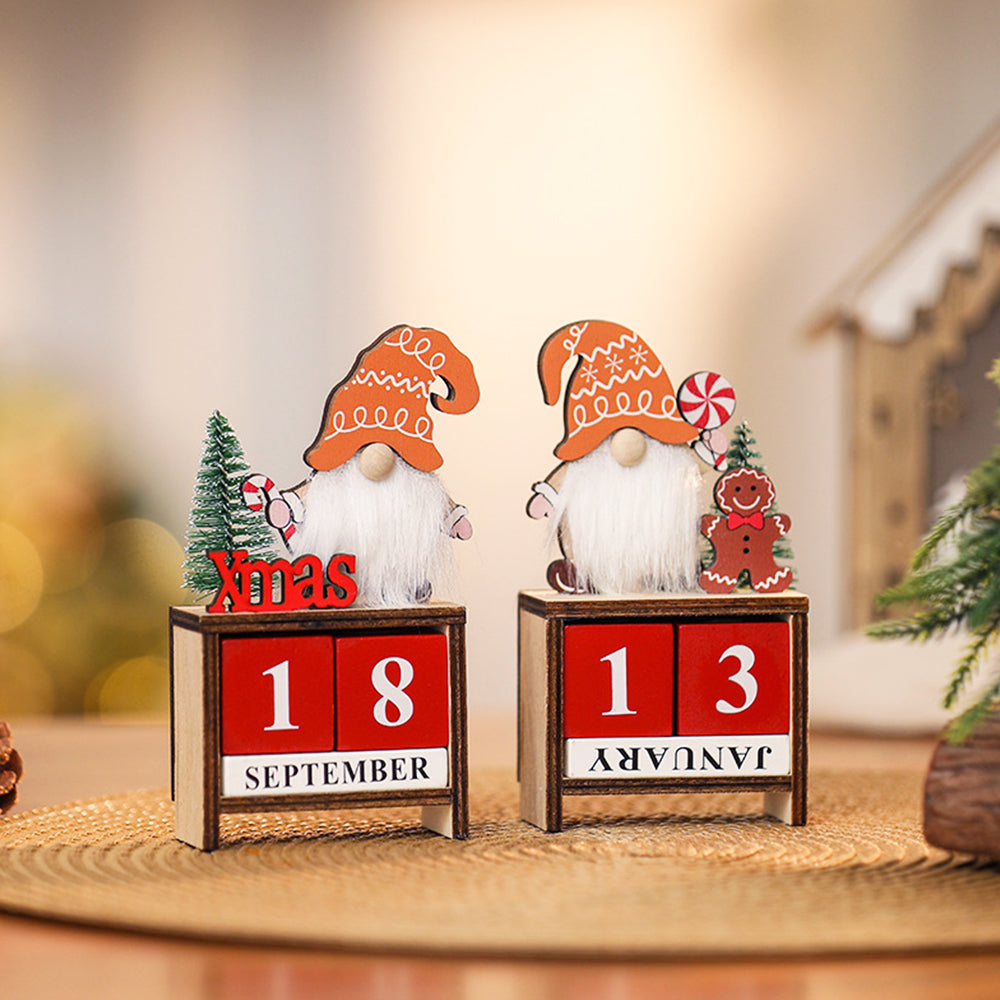 Portable Calendar Ornament Decorative Santa Design Christmas Calendar Ornament