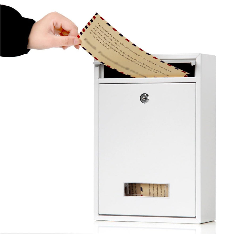 Wall Mounted Mail Letter Box Lockable Steel Post Mailbox Large Postbox