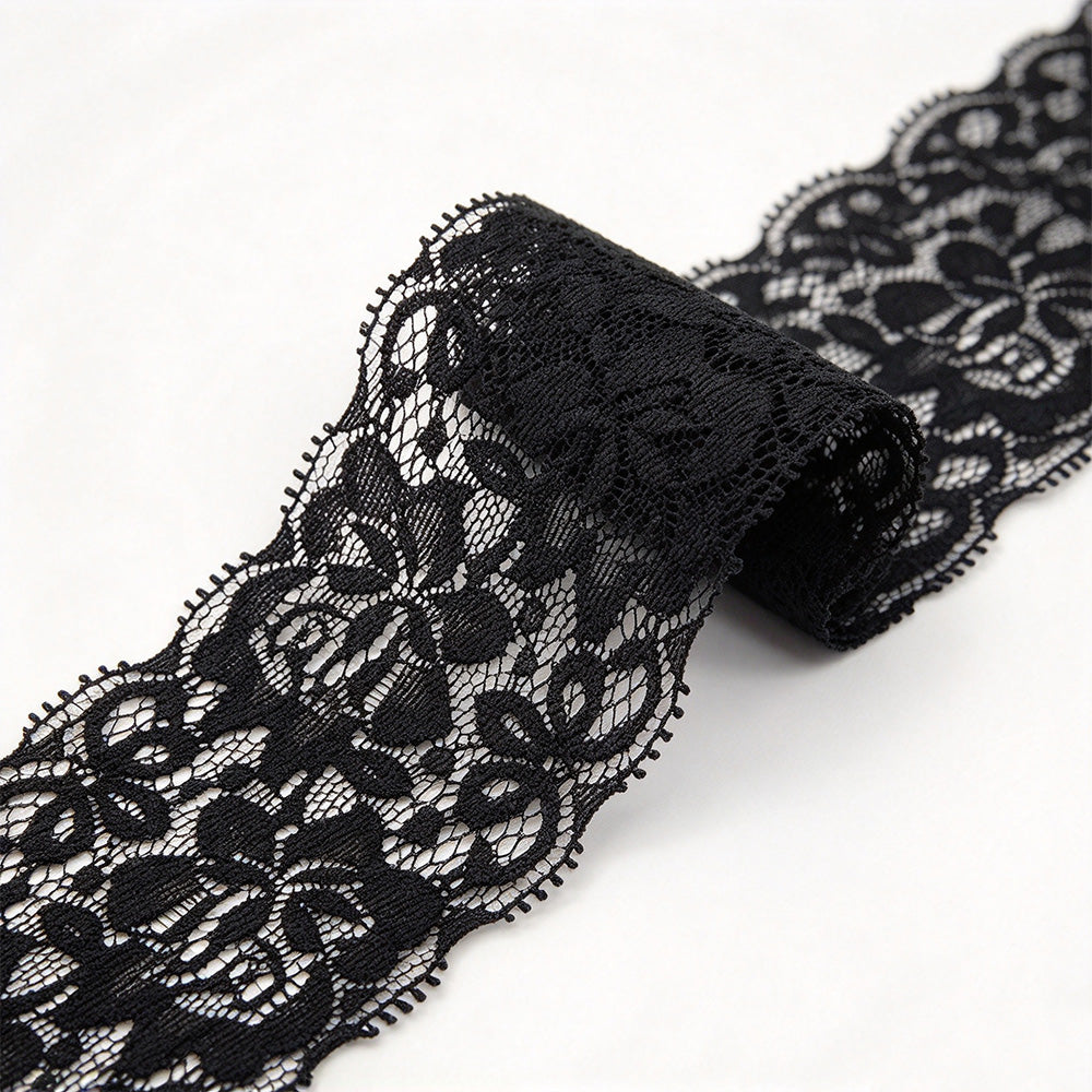 Elastic Floral Lace Trim Stretch Ribbon for Sewing and DIY Crafts