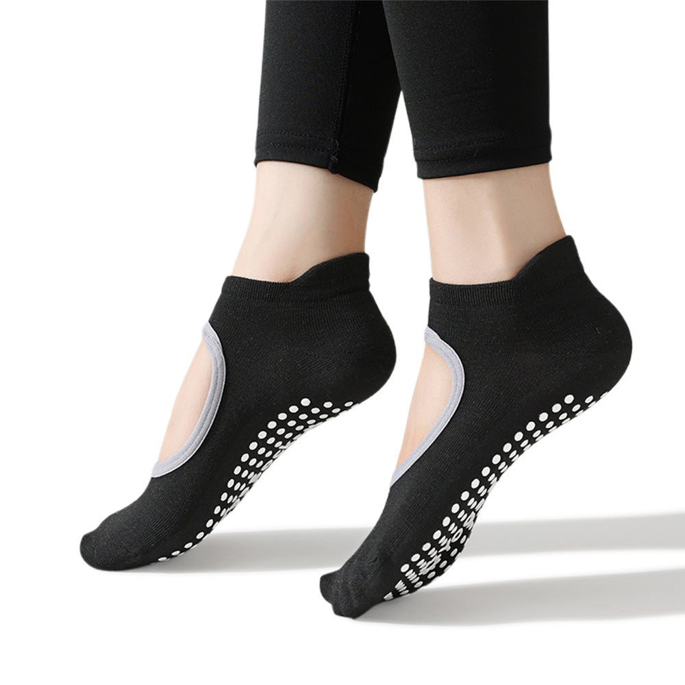 4 Pairs Socks Women Sport Yoga Pilates Non Slip Grip Socks