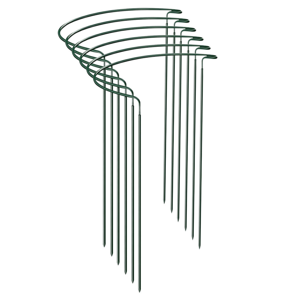 6PCS Plant Supports Stakes Half Round Garden Stakes Plant Support Green Plant Support Ring Border