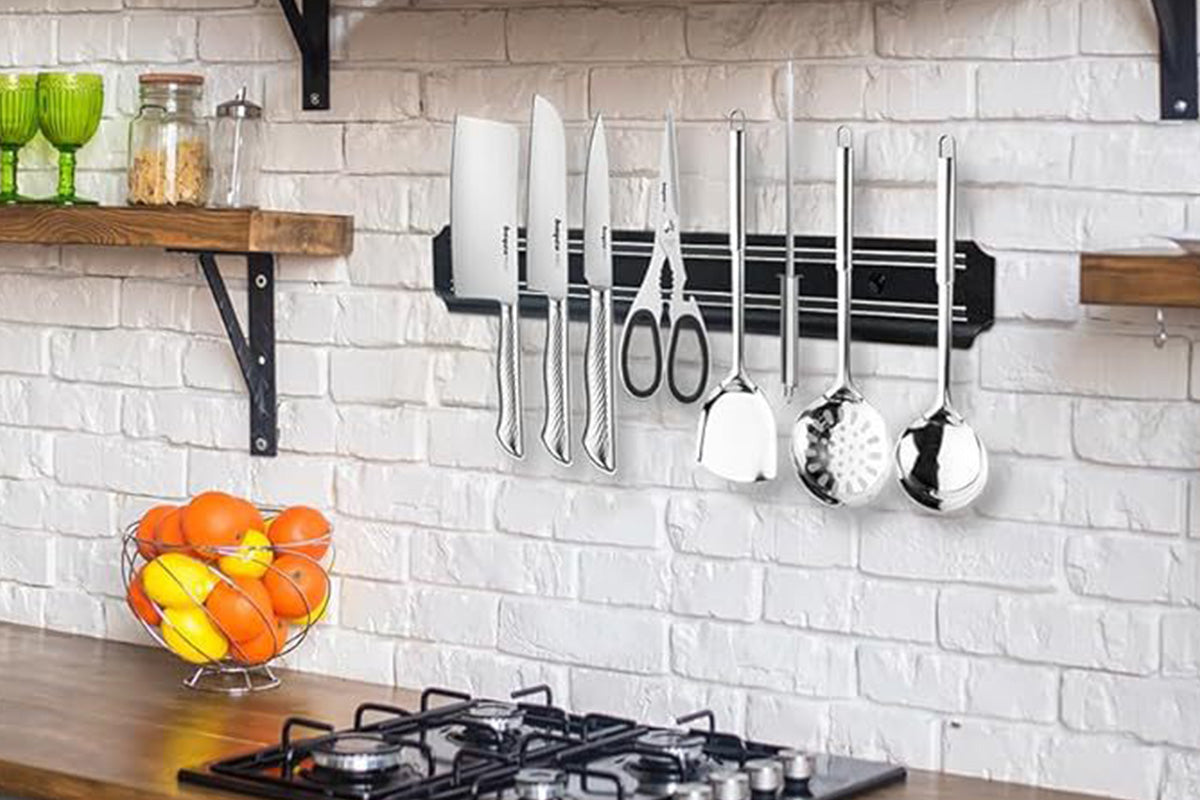 Wood Grain Knife Holder Wall Mount Knife Storage