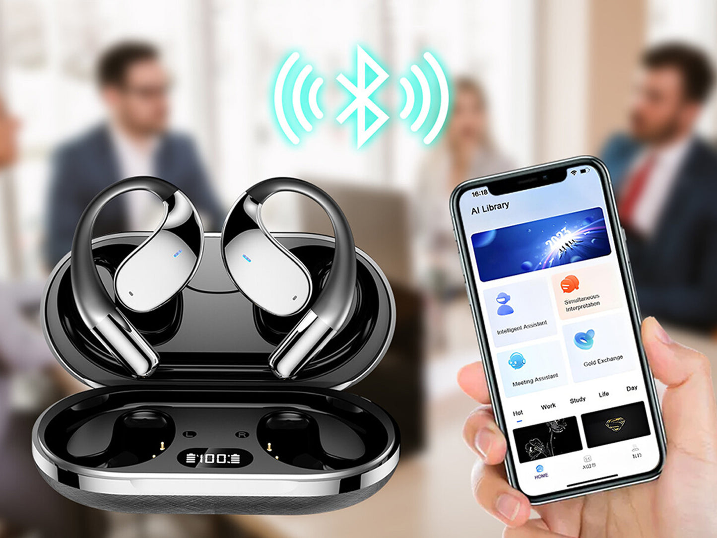 115 Languages Real-Time AI Translator Earbuds
