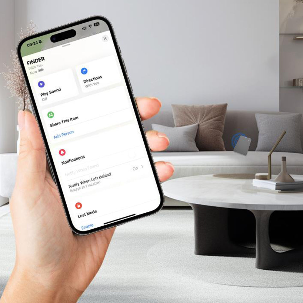 Wireless Charging Smart Wallet Tracker Card for Apple Find My App
