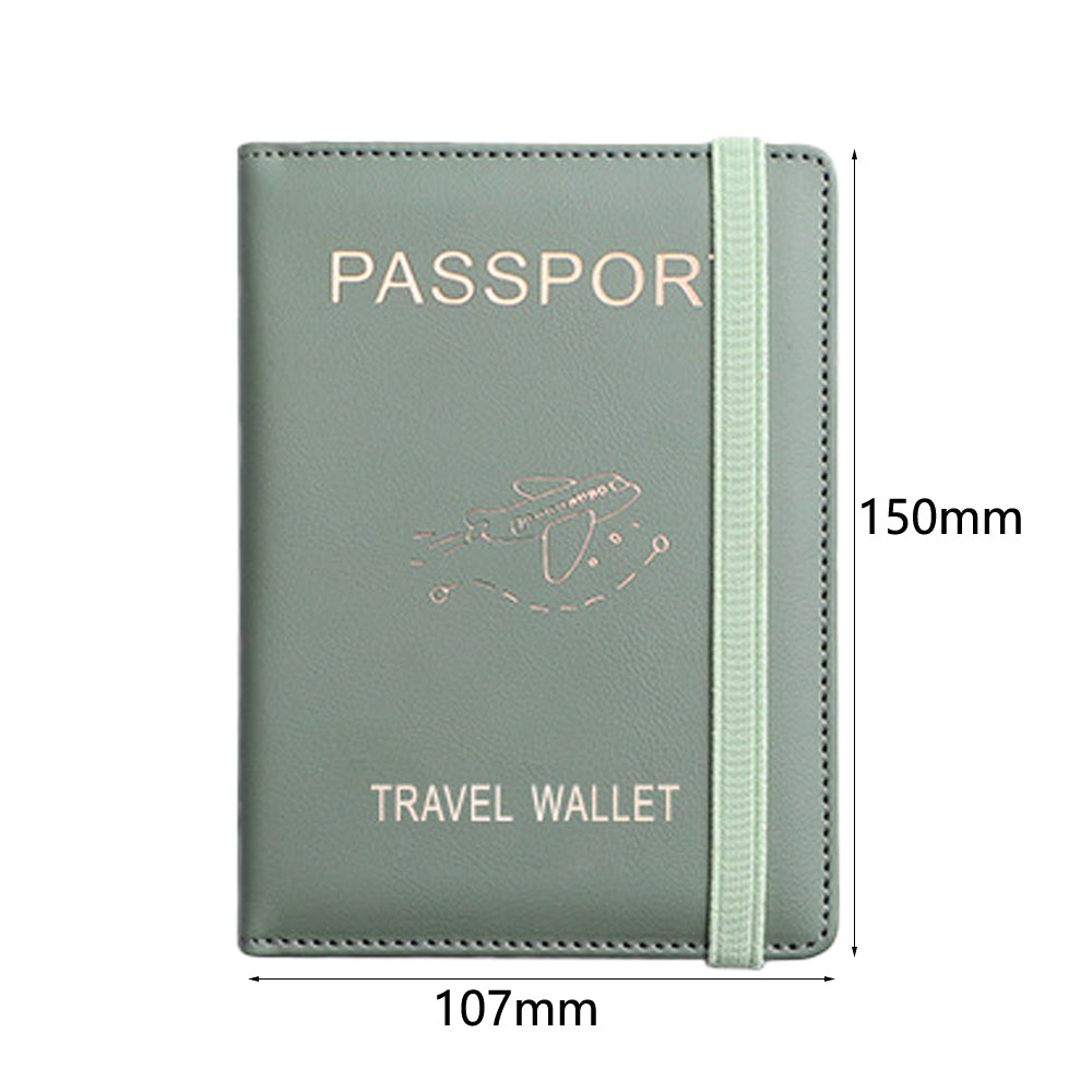 RFID Blocking Travel Passport Holder with Elastic Strap